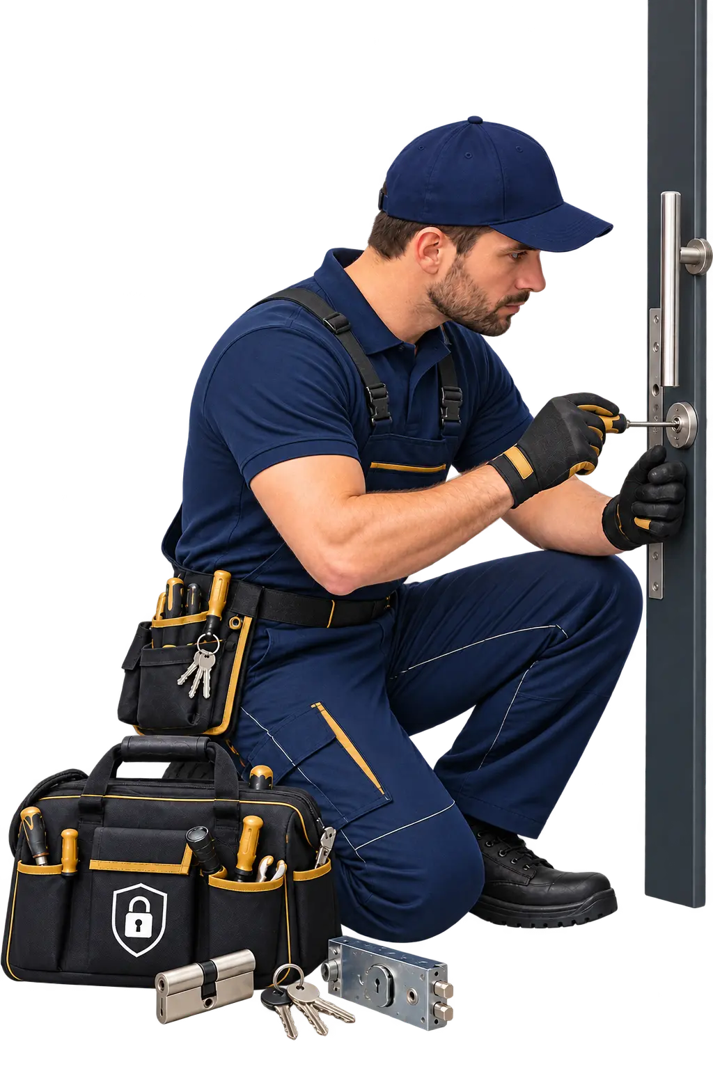 Fabbro al lavoro per apertura porta a Padova
