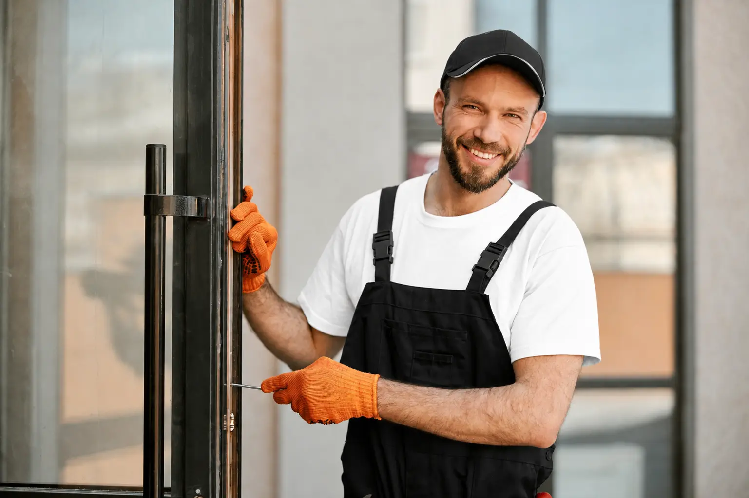 Tecnico fabbro al lavoro ad Albignasego